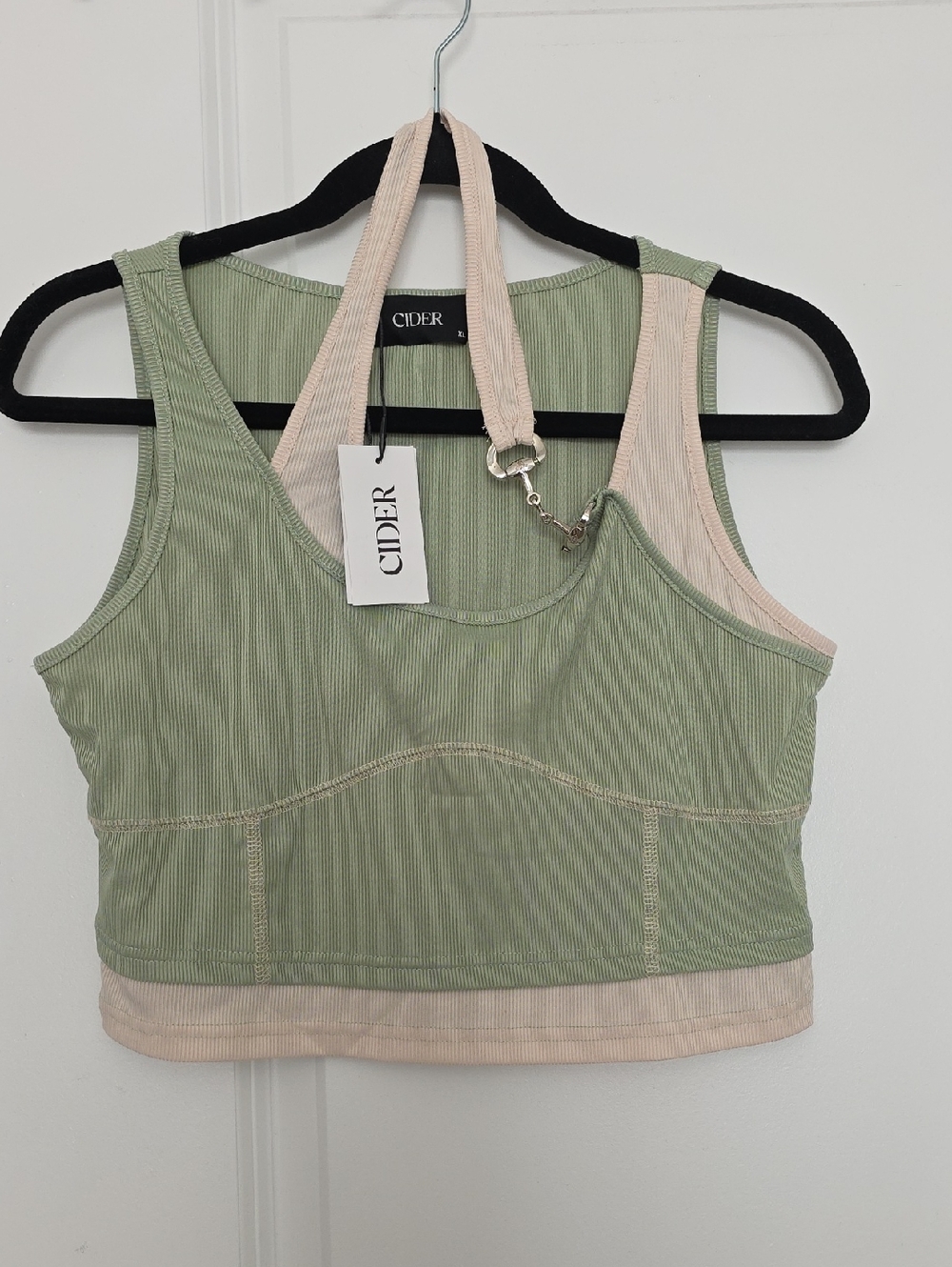 NWT Cider Patchwork Chain Rib Tank Top Size XL - Picture 1 of 5
